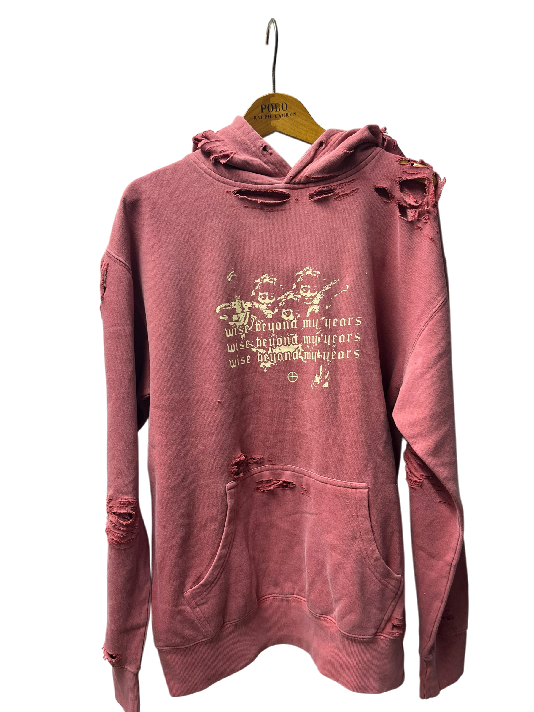 Clay Red Distressed Hoodie