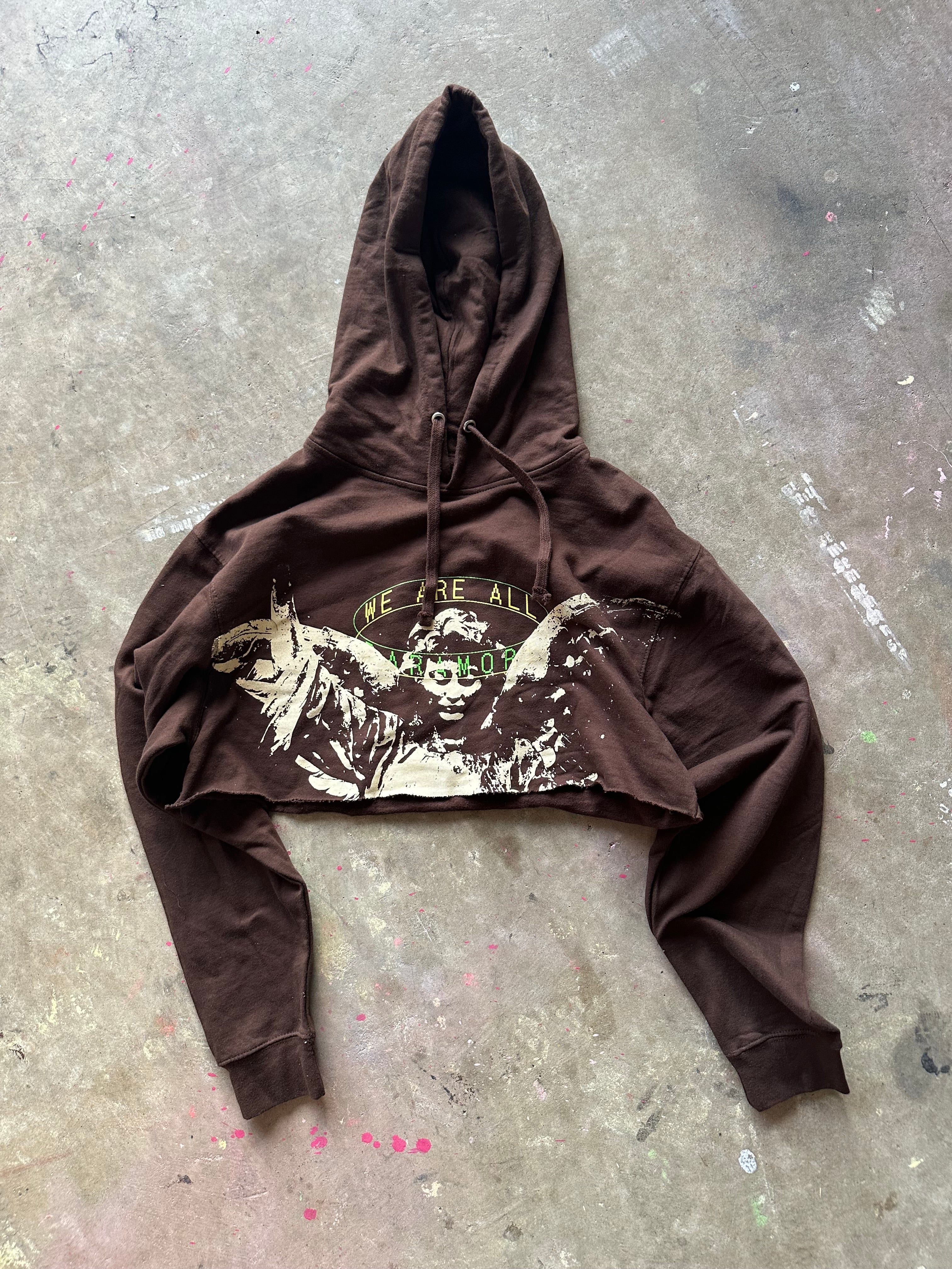 Brown Wmns Cropped hoodie (M)