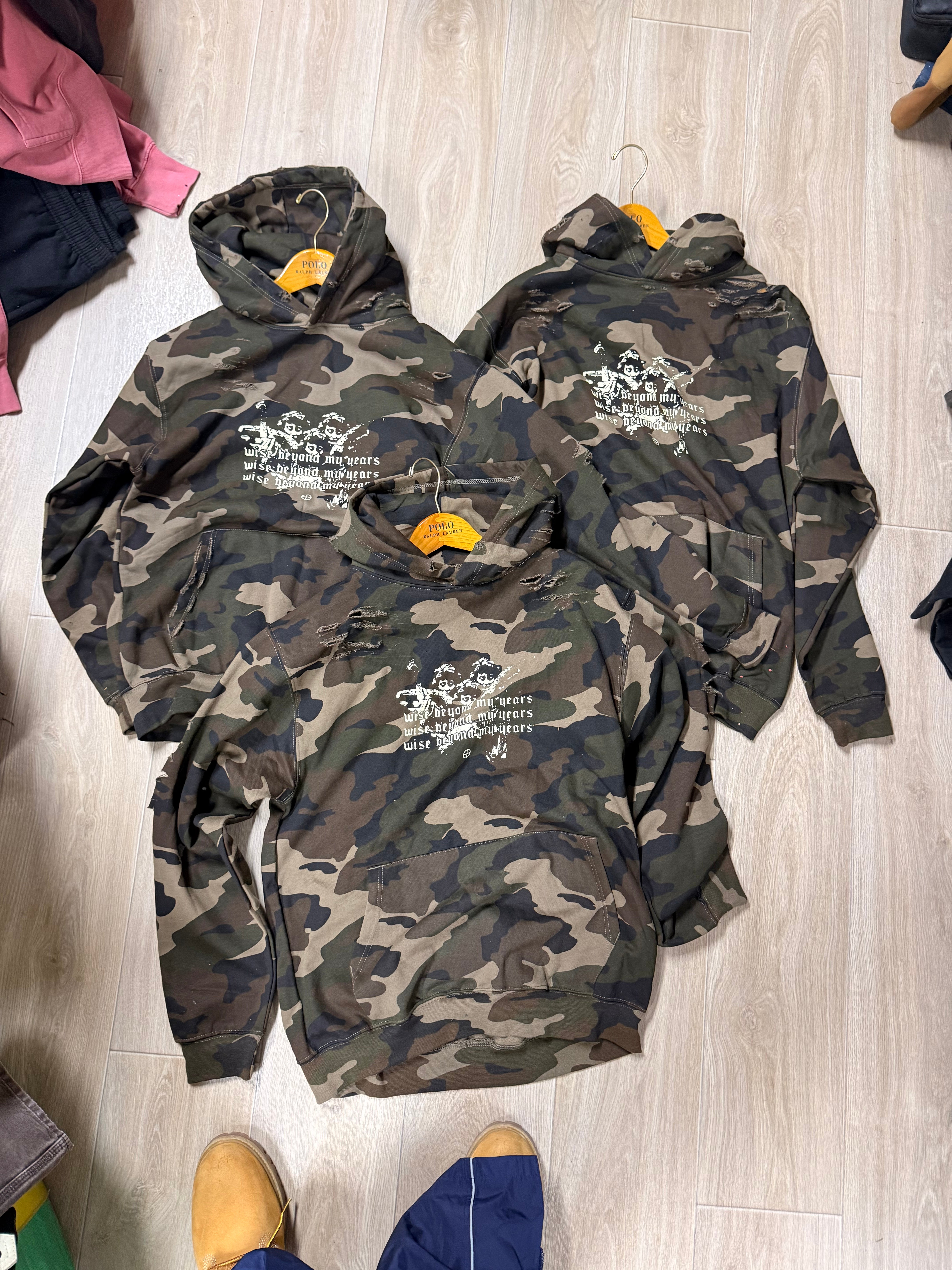 Camo Distressed Hoodie