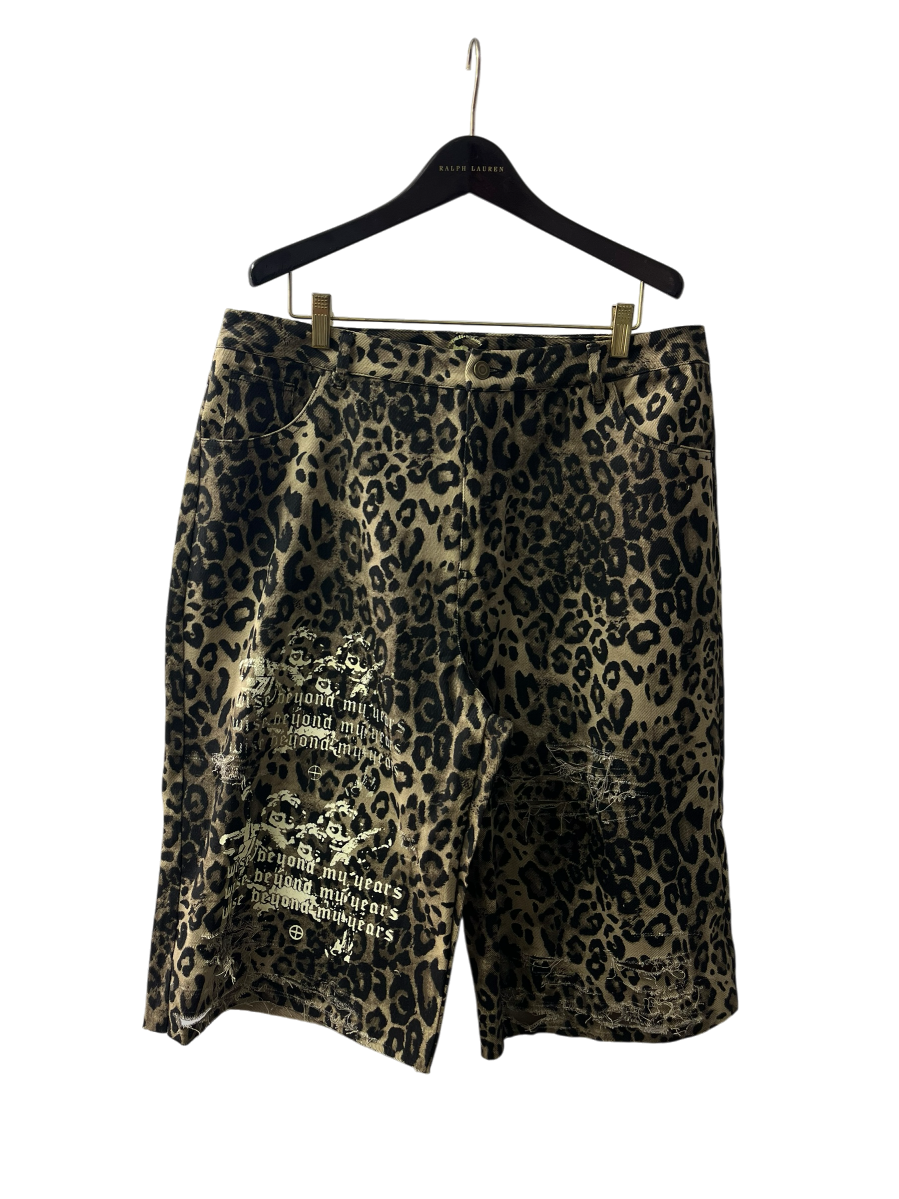 Distressed Leopard-print Jorts (34)