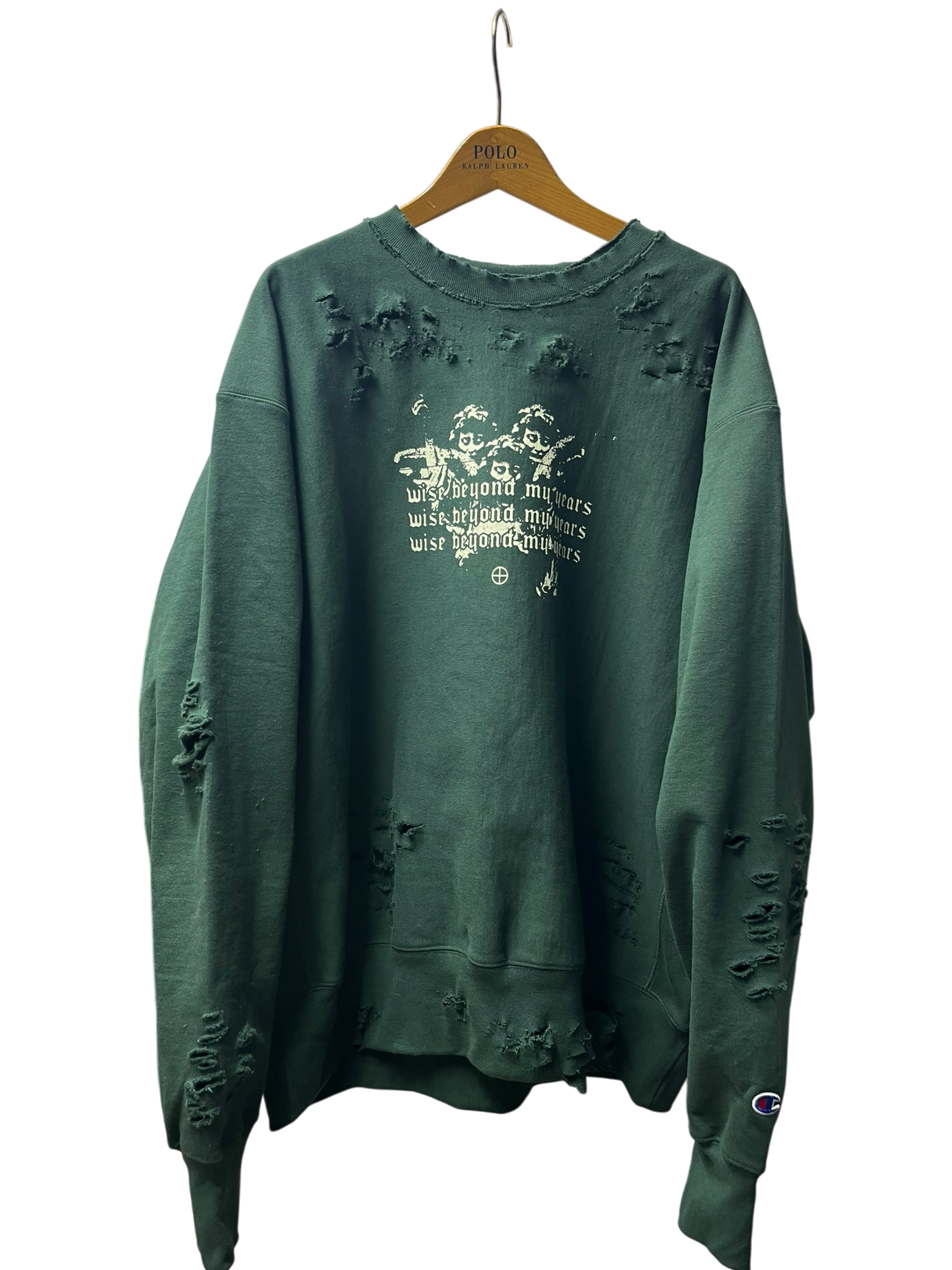 Forest Green Distressed Crewneck (XL)
