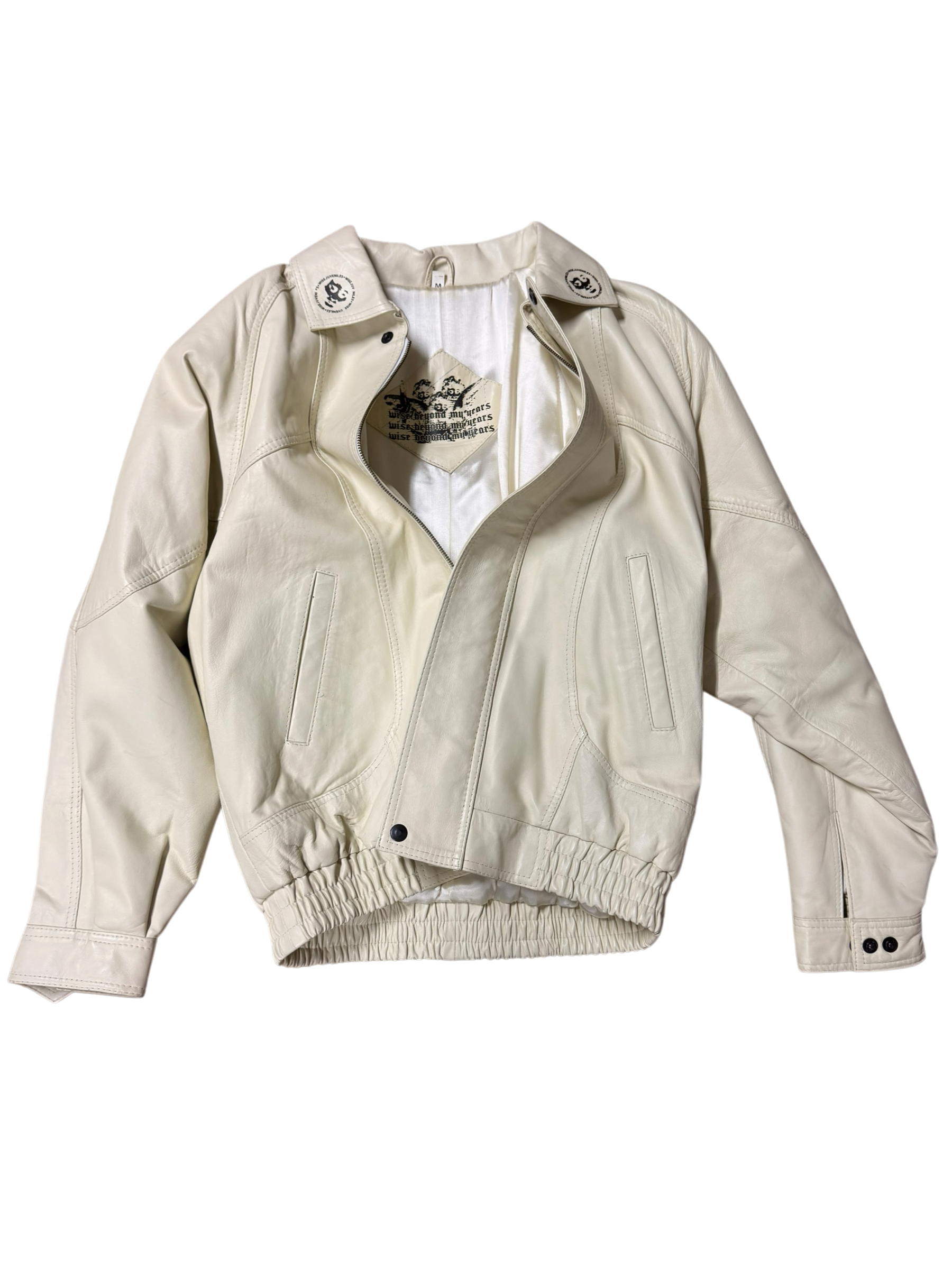 1/1 WJ Leather Jacket (Cream) (size Medium)